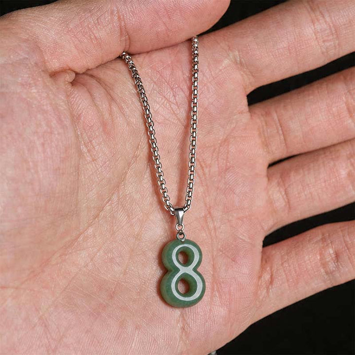 Buddha Stones Halskettenanhänger aus Jade, Titanstahl und Engelszahlen 0-9 – Symbol für Wohlstand - image 37
