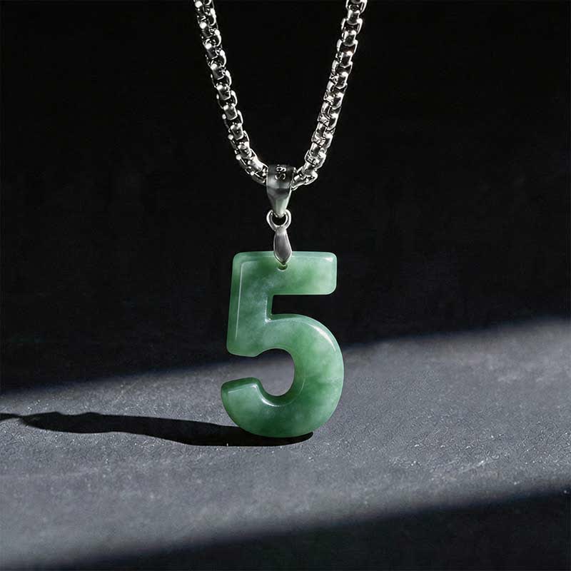 Buddha Stones Halskettenanhänger aus Jade, Titanstahl und Engelszahlen 0-9 – Symbol für Wohlstand - 5 - image 22