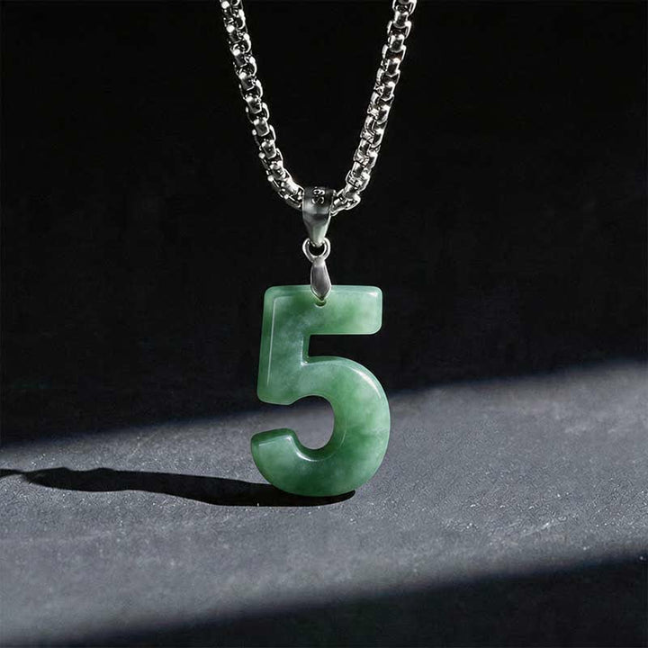 Buddha Stones Halskettenanhänger aus Jade, Titanstahl und Engelszahlen 0-9 – Symbol für Wohlstand - 5 - image 22