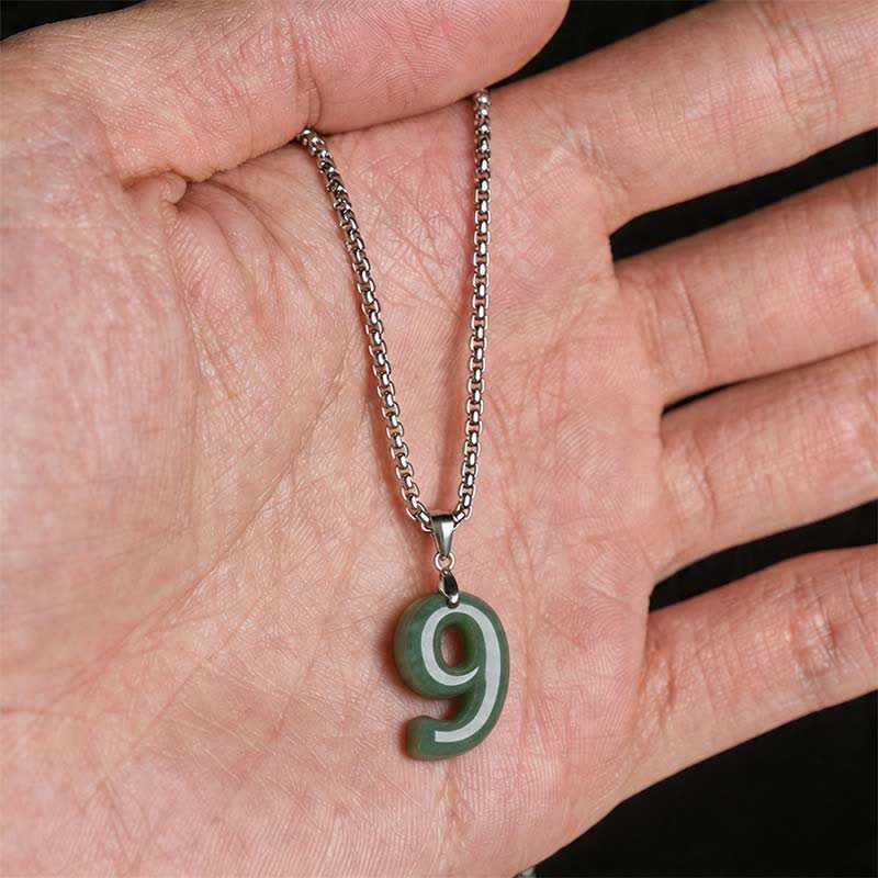 Buddha Stones Halskettenanhänger aus Jade, Titanstahl und Engelszahlen 0-9 – Symbol für Wohlstand - image 41