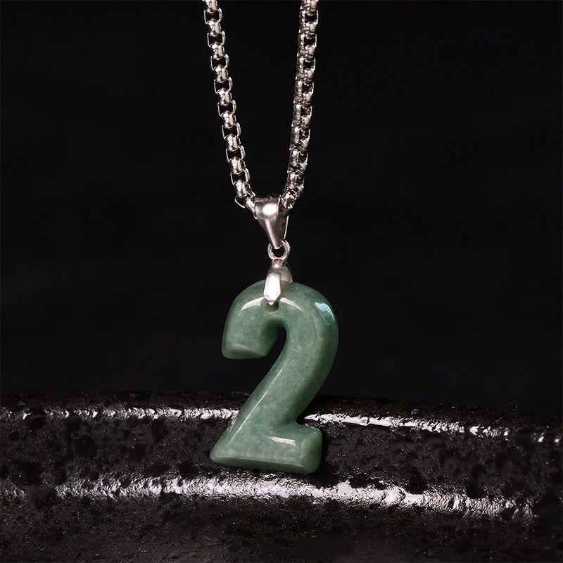Buddha Stones Halskettenanhänger aus Jade, Titanstahl und Engelszahlen 0-9 – Symbol für Wohlstand - image 12