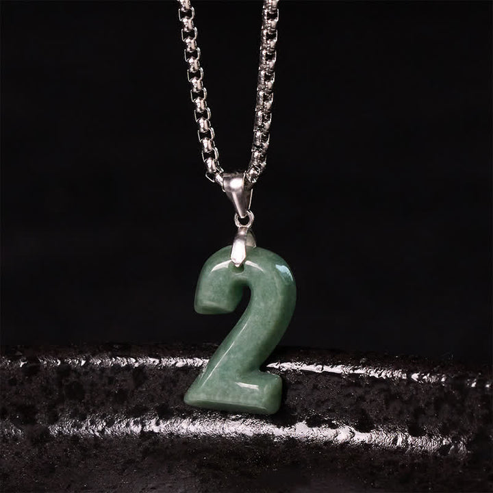 Buddha Stones Halskettenanhänger aus Jade, Titanstahl und Engelszahlen 0-9 – Symbol für Wohlstand - image 12