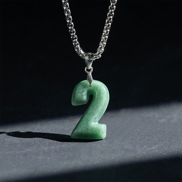 Buddha Stones Halskettenanhänger aus Jade, Titanstahl und Engelszahlen 0-9 – Symbol für Wohlstand - 2 - image 8