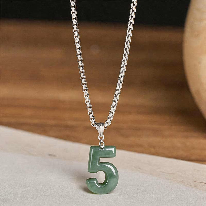 Buddha Stones Halskettenanhänger aus Jade, Titanstahl und Engelszahlen 0-9 – Symbol für Wohlstand - image 23