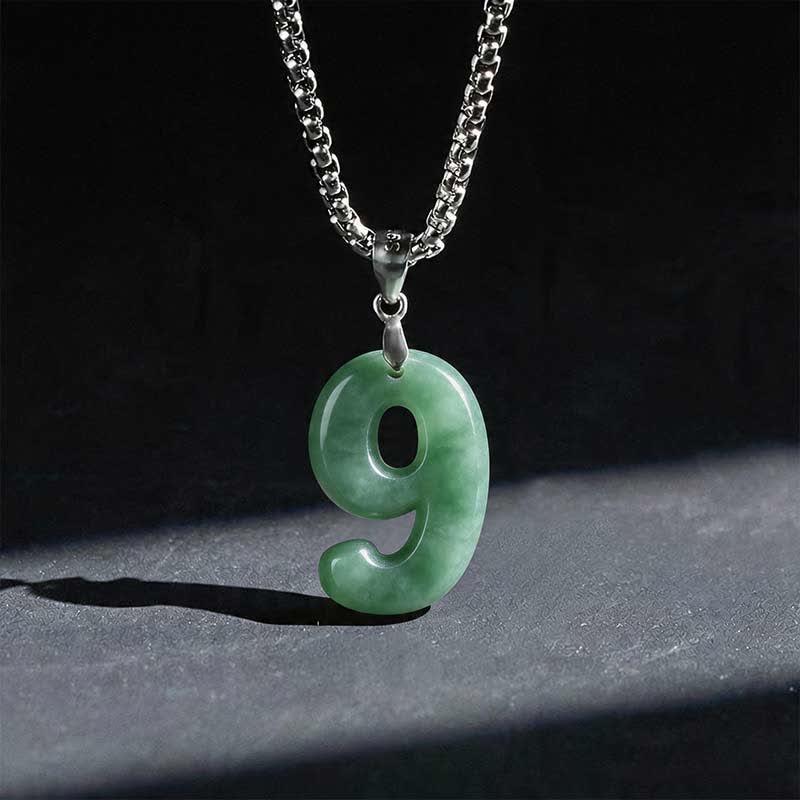 Buddha Stones Halskettenanhänger aus Jade, Titanstahl und Engelszahlen 0-9 – Symbol für Wohlstand - 9 - image 38