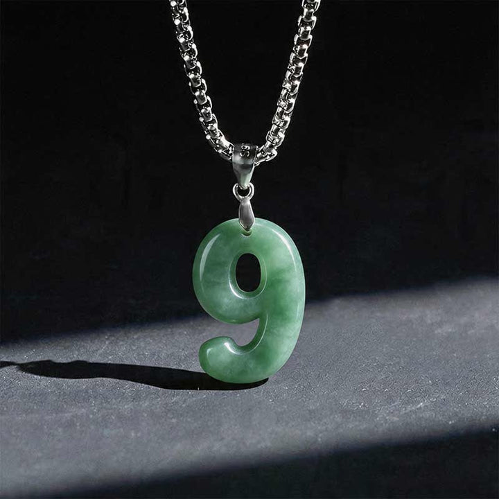 Buddha Stones Halskettenanhänger aus Jade, Titanstahl und Engelszahlen 0-9 – Symbol für Wohlstand - 9 - image 38