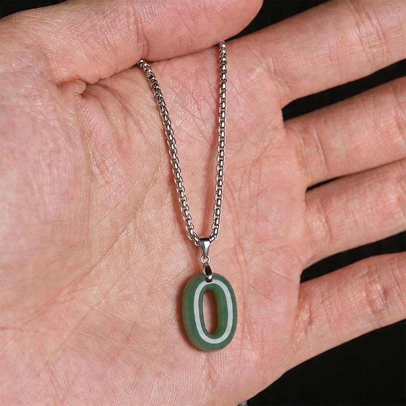 Buddha Stones Halskettenanhänger aus Jade, Titanstahl und Engelszahlen 0-9 – Symbol für Wohlstand - image 45