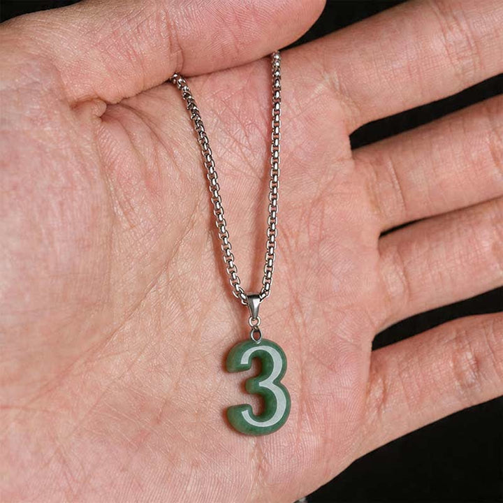 Buddha Stones Halskettenanhänger aus Jade, Titanstahl und Engelszahlen 0-9 – Symbol für Wohlstand - image 17