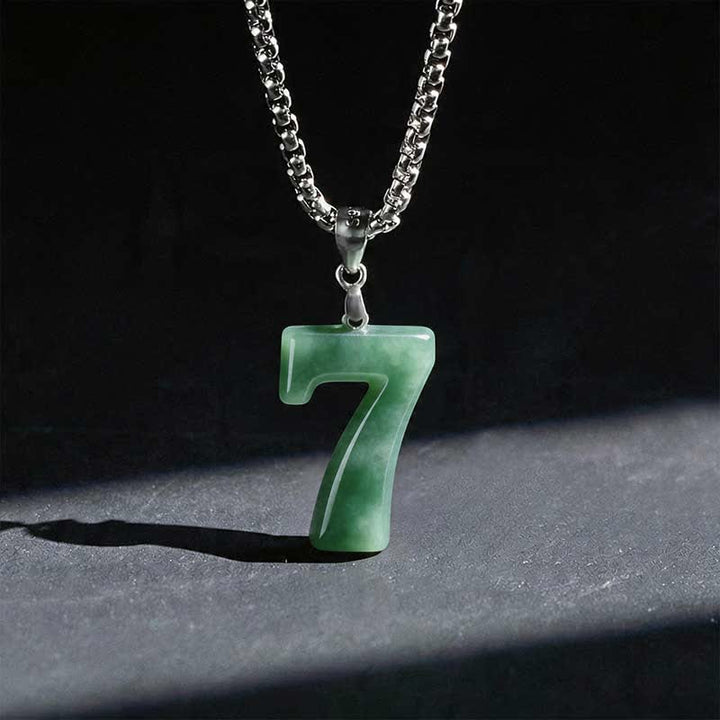 Buddha Stones Halskettenanhänger aus Jade, Titanstahl und Engelszahlen 0-9 – Symbol für Wohlstand - 7 - image 30