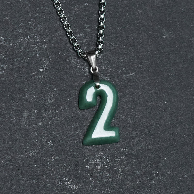 Buddha Stones Halskettenanhänger aus Jade, Titanstahl und Engelszahlen 0-9 – Symbol für Wohlstand - image 11