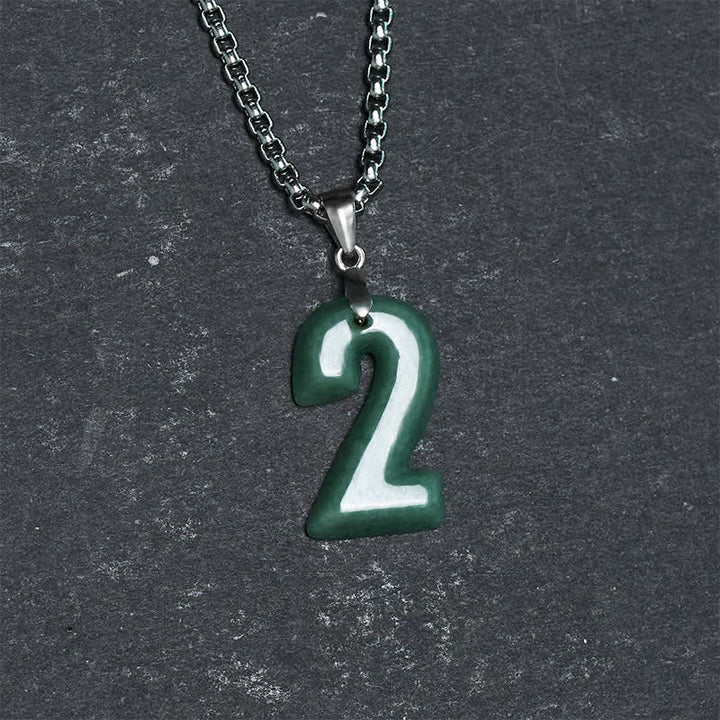 Buddha Stones Halskettenanhänger aus Jade, Titanstahl und Engelszahlen 0-9 – Symbol für Wohlstand - image 11