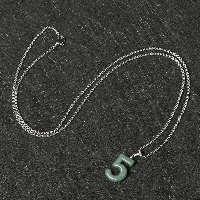 Buddha Stones Halskettenanhänger aus Jade, Titanstahl und Engelszahlen 0-9 – Symbol für Wohlstand - image 24