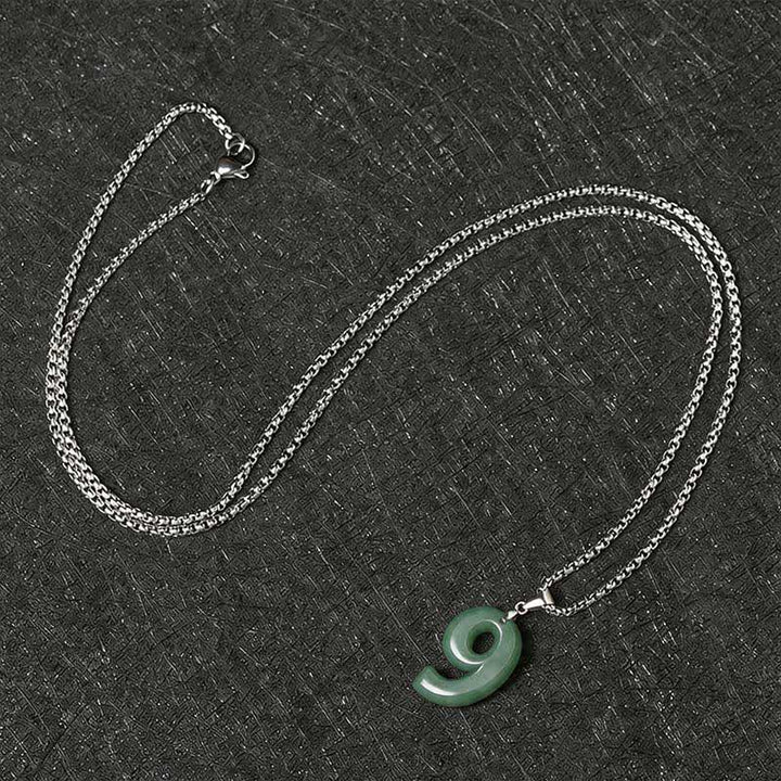Buddha Stones Halskettenanhänger aus Jade, Titanstahl und Engelszahlen 0-9 – Symbol für Wohlstand - image 40