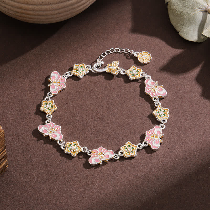 Buddha Stones Armband aus Kupfer-Emaille mit Schmetterlings- und Blumenmotiv - Kupfer (Handgelenkumfang: 17–21 cm) - image 0