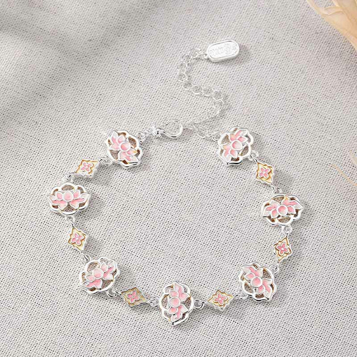 Buddha Stones Armband aus Kupferemaille mit Lotusblütenmotiv für einen Neubeginn - image 1
