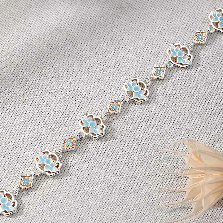 Buddha Stones Armband aus Kupferemaille mit Lotusblütenmotiv für einen Neubeginn - image 3