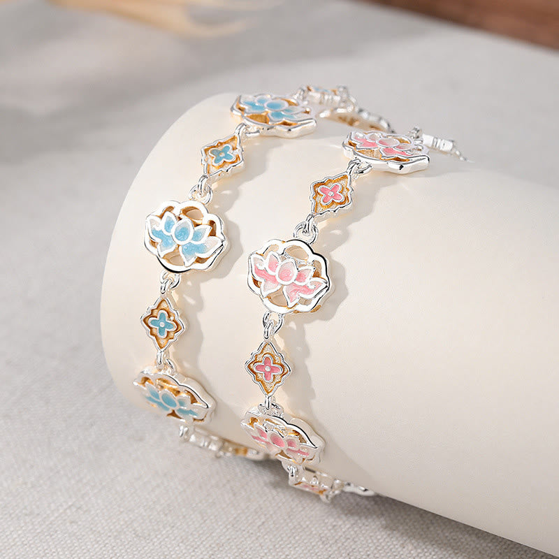 Buddha Stones Armband aus Kupferemaille mit Lotusblütenmotiv für einen Neubeginn - image 4