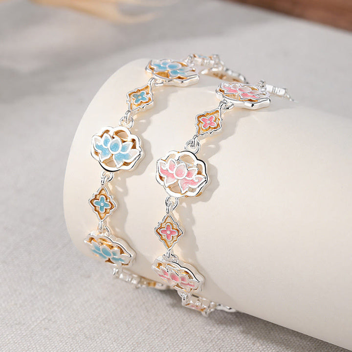 Buddha Stones Armband aus Kupferemaille mit Lotusblütenmotiv für einen Neubeginn - image 4