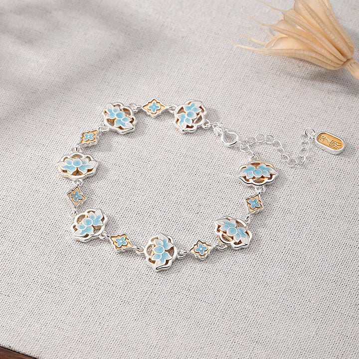Buddha Stones Armband aus Kupferemaille mit Lotusblütenmotiv für einen Neubeginn - Blau (Handgelenkumfang: 17–22 cm) - image 2
