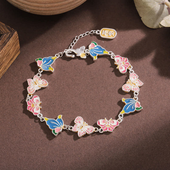 Buddha Stones Verstellbares Armband mit Schmetterlingsmotiv aus Kupfer und Emaille - Kupfer (Handgelenkumfang: 17–21 cm) - image 0