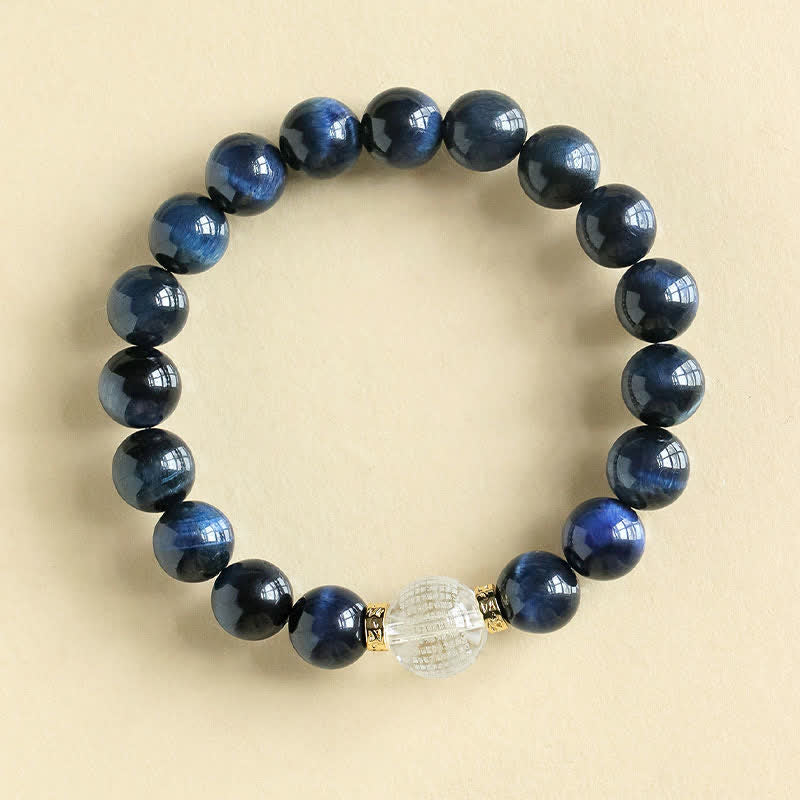 Buddha Stones Erdbeerquarz-Blaues Tigerauge Positives Armband - Blaues Tigerauge (Handgelenkumfang: 16–17 cm) - image 5