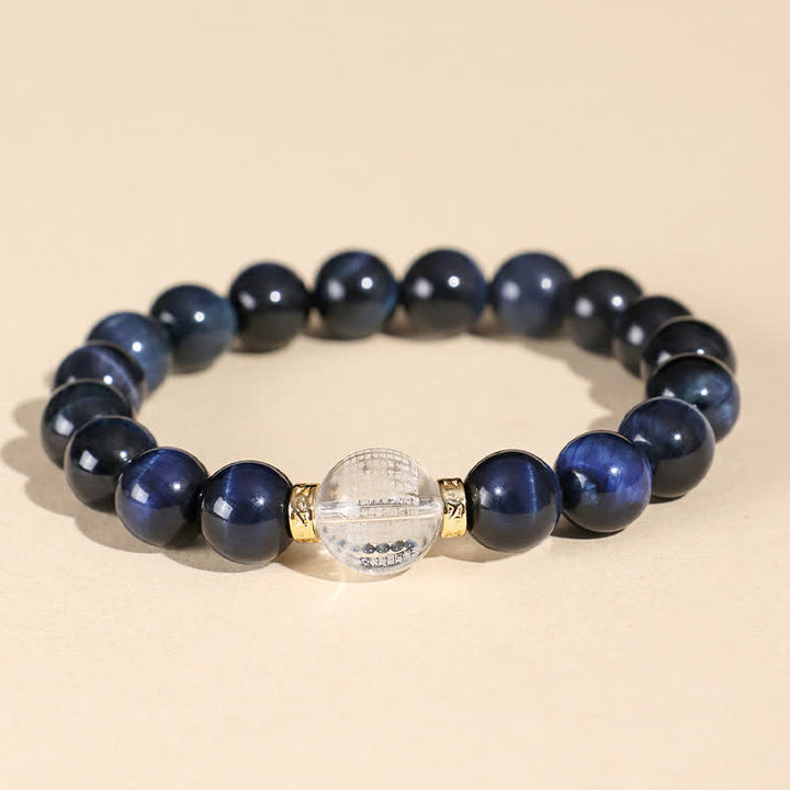 Buddha Stones Erdbeerquarz-Blaues Tigerauge Positives Armband - image 7