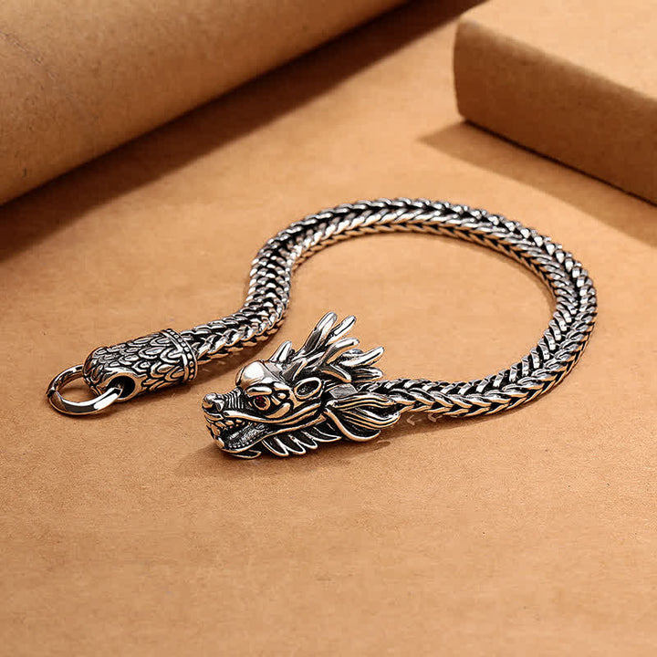 Buddha Stones Kupferfarbenes Drachenarmband im Retro-Stil mit silberfarbenem Retro-Design - image 2