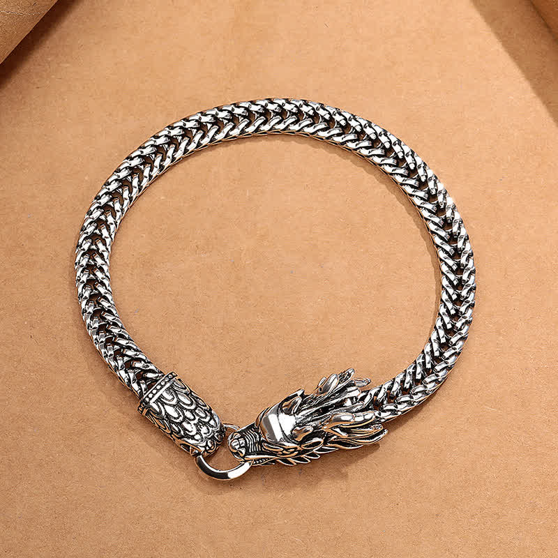 Buddha Stones Kupferfarbenes Drachenarmband im Retro-Stil mit silberfarbenem Retro-Design - image 3