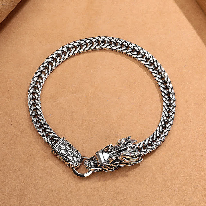 Buddha Stones Kupferfarbenes Drachenarmband im Retro-Stil mit silberfarbenem Retro-Design - image 3