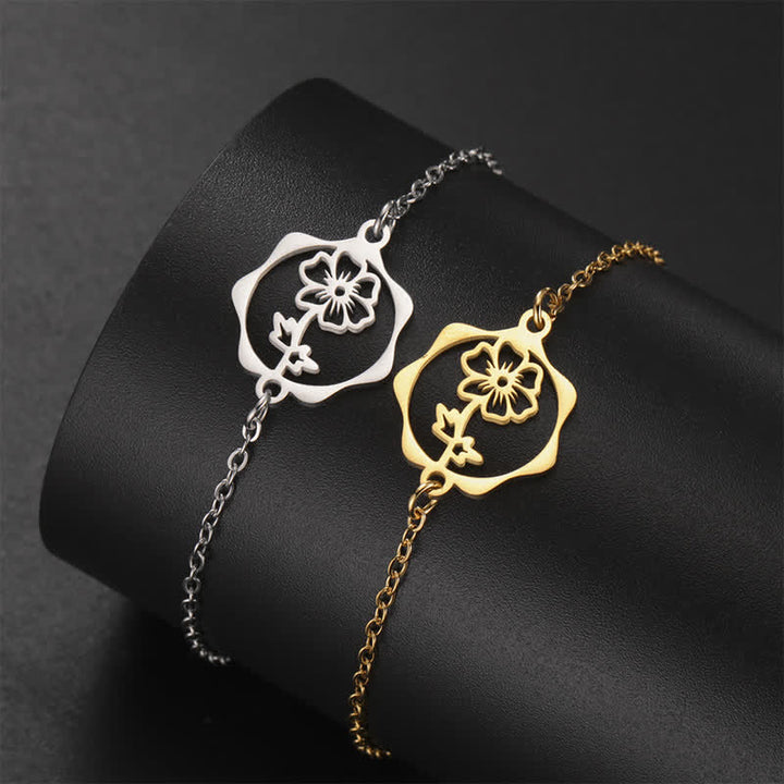 Buddha Stones Armband aus Titanstahl mit Geburtsblume für einen Neubeginn - image 18