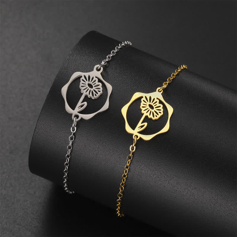 Buddha Stones Armband aus Titanstahl mit Geburtsblume für einen Neubeginn - image 15