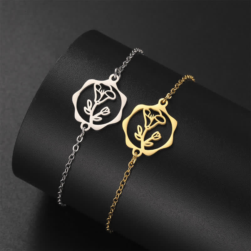 Buddha Stones Armband aus Titanstahl mit Geburtsblume für einen Neubeginn - image 30