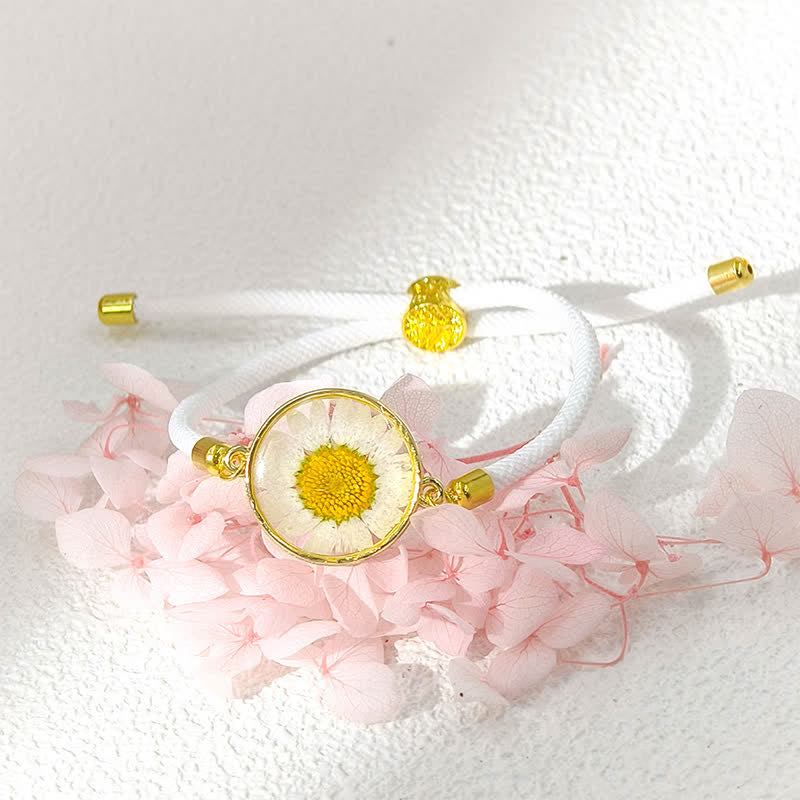 Buddha Stones Handgefertigtes, verstellbares Armband aus geflochtenem Seil mit Geburtsblume aus Kunstharz - Daisy (Handgelenkumfang: 17–22 cm) - image 6