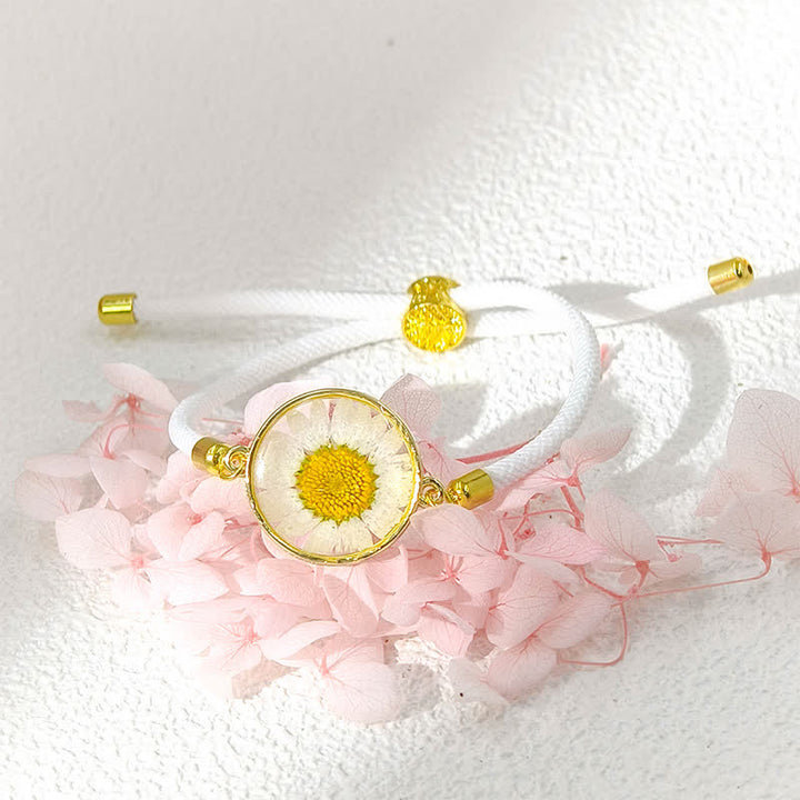 Buddha Stones Handgefertigtes, verstellbares Armband aus geflochtenem Seil mit Geburtsblume aus Kunstharz - Daisy (Handgelenkumfang: 17–22 cm) - image 6
