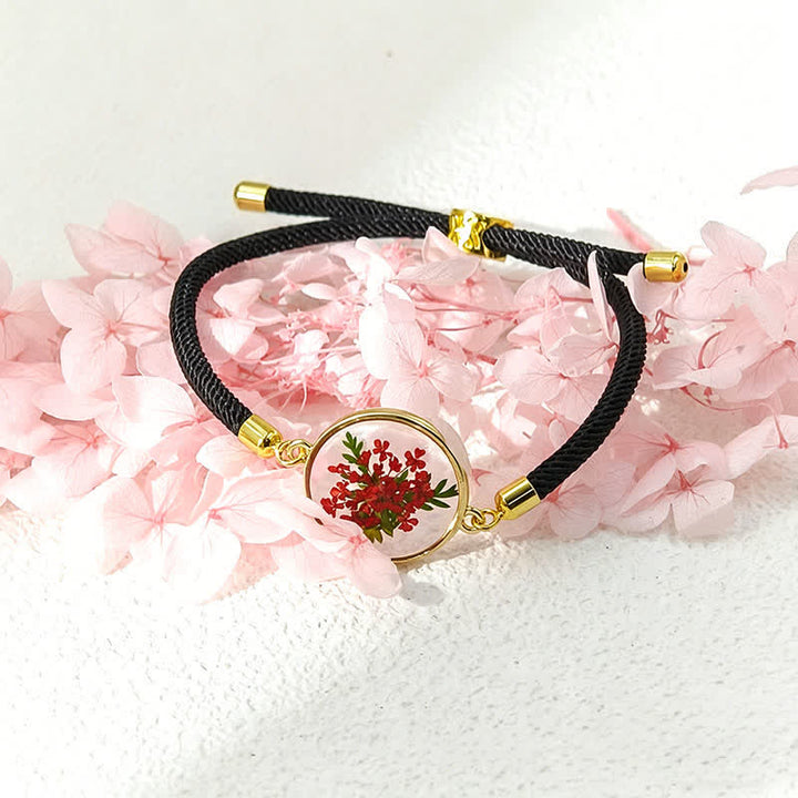 Buddha Stones Handgefertigtes, verstellbares Armband aus geflochtenem Seil mit Geburtsblume aus Kunstharz - Holly (Handgelenkumfang: 17–22 cm) - image 14