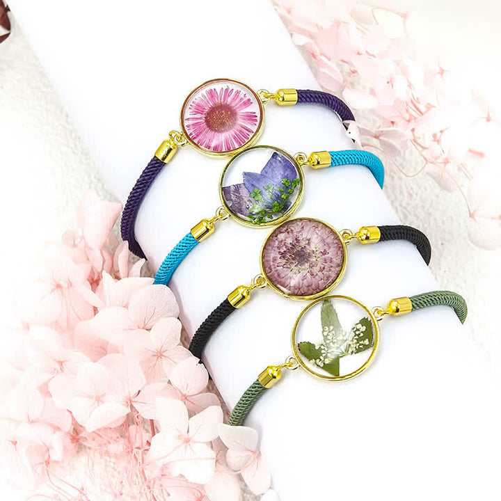 Buddha Stones Handgefertigtes, verstellbares Armband aus geflochtenem Seil mit Geburtsblume aus Kunstharz - image 16