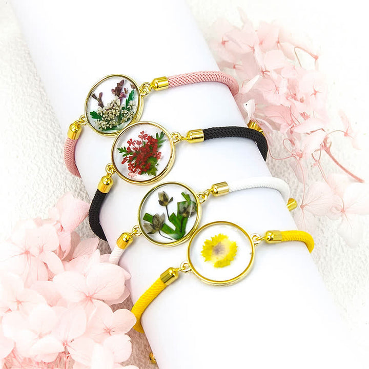Buddha Stones Handgefertigtes, verstellbares Armband aus geflochtenem Seil mit Geburtsblume aus Kunstharz - image 17