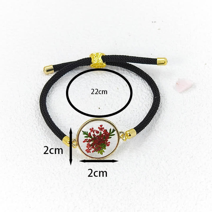 Buddha Stones Handgefertigtes, verstellbares Armband aus geflochtenem Seil mit Geburtsblume aus Kunstharz - image 18