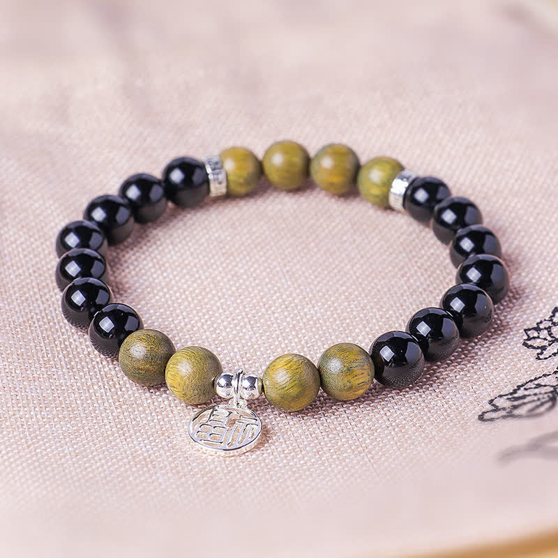 Buddha Stones Schwarzes Onyx-Fu-Charakter-Perlenarmband - image 17