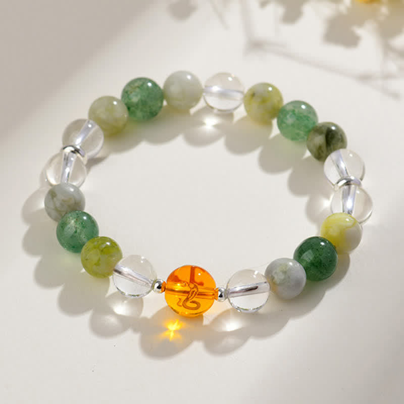 Buddha Stones Armband aus natürlichen Kristallen, silberglänzendem Obsidian, chinesischem Tierkreiszeichen und Schutzsymbol - image 33