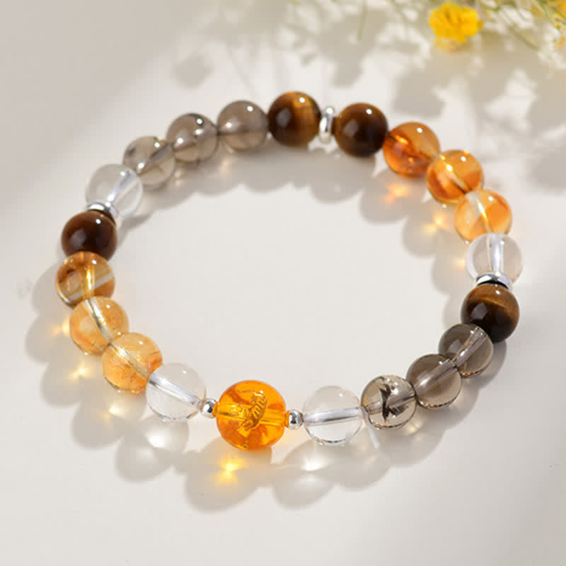 Buddha Stones Armband aus natürlichen Kristallen, silberglänzendem Obsidian, chinesischem Tierkreiszeichen und Schutzsymbol - image 25