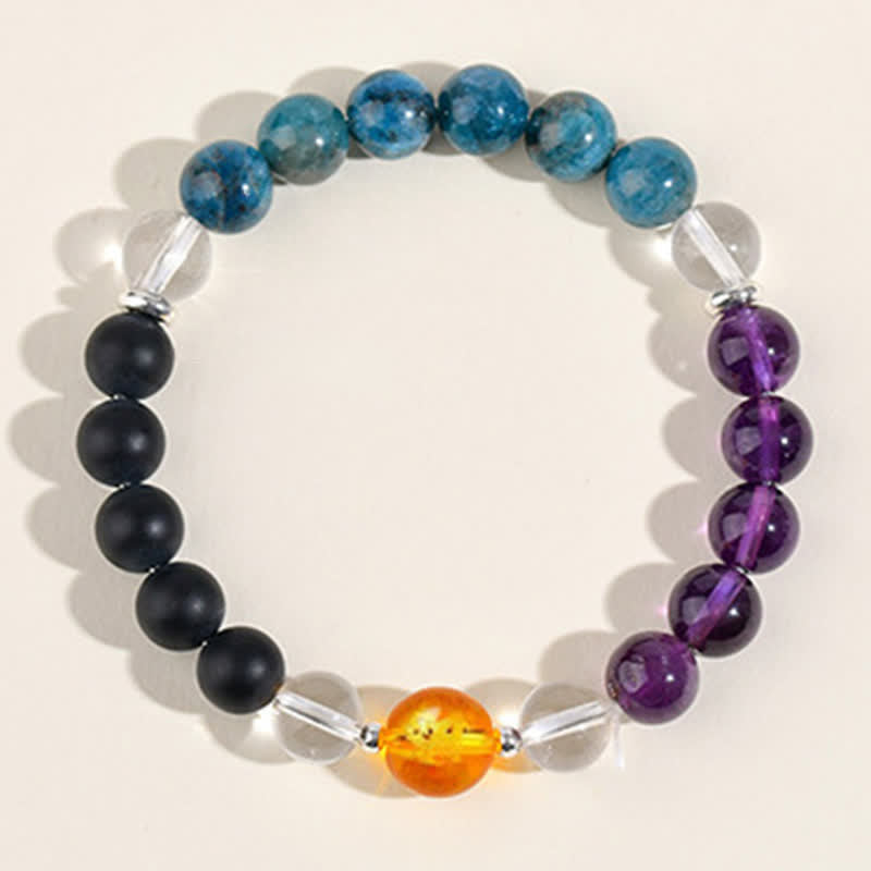 Buddha Stones Armband aus natürlichen Kristallen, silberglänzendem Obsidian, chinesischem Tierkreiszeichen und Schutzsymbol - image 48