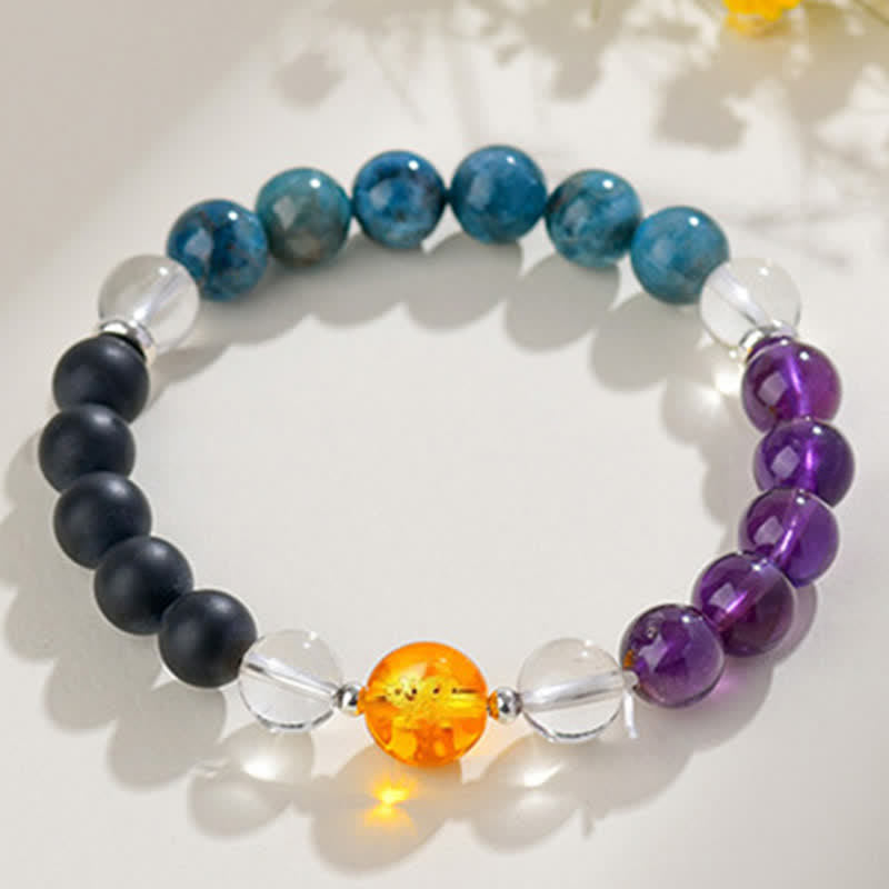 Buddha Stones Armband aus natürlichen Kristallen, silberglänzendem Obsidian, chinesischem Tierkreiszeichen und Schutzsymbol - image 49