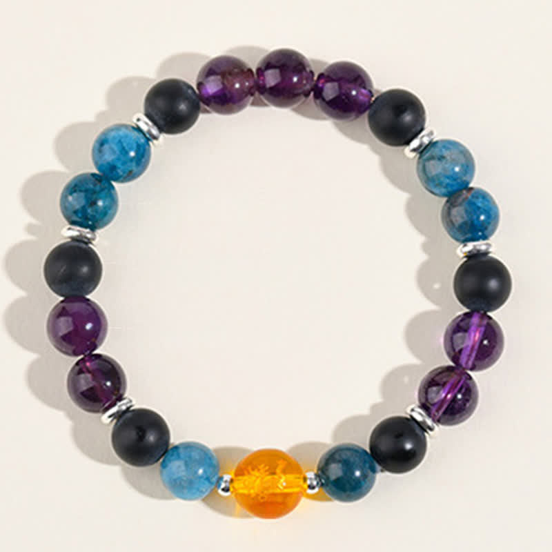 Buddha Stones Armband aus natürlichen Kristallen, silberglänzendem Obsidian, chinesischem Tierkreiszeichen und Schutzsymbol - image 29