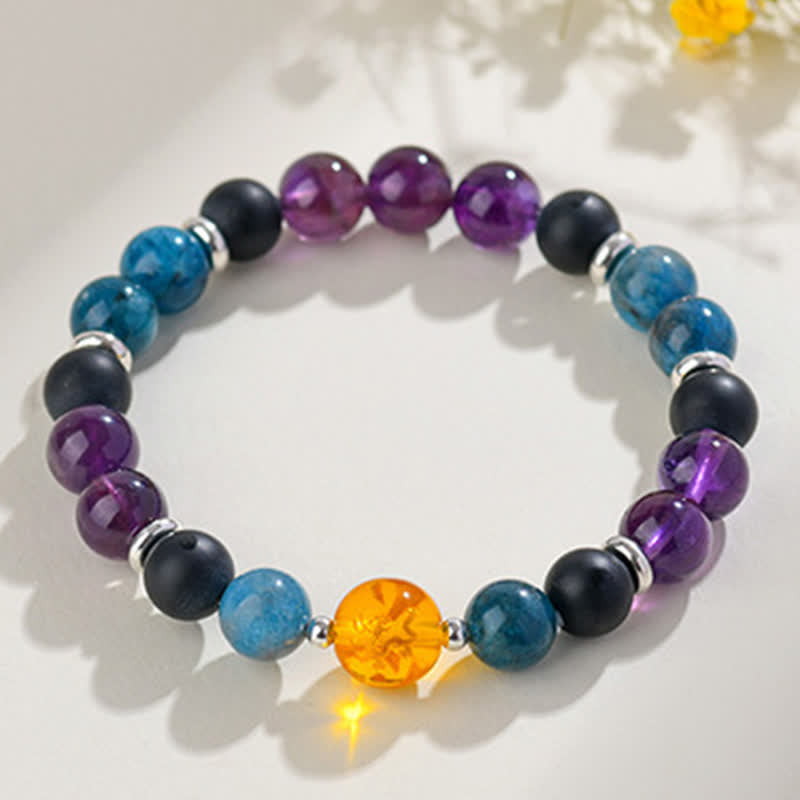 Buddha Stones Armband aus natürlichen Kristallen, silberglänzendem Obsidian, chinesischem Tierkreiszeichen und Schutzsymbol - image 30