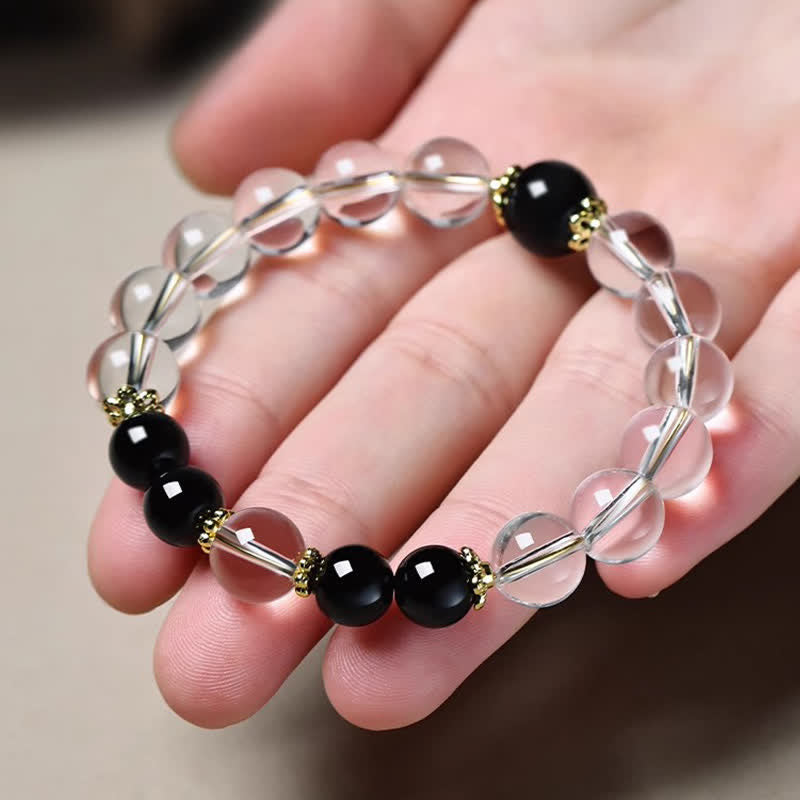 Buddha Stones Heilendes Armband aus natürlichen, klaren Quarzperlen - image 1