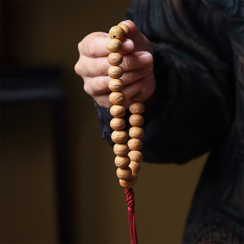 Buddha Stones Phönixauge Bodhi Weisheit Tibetische gravierte Quasten-Armband-Mala - image 3
