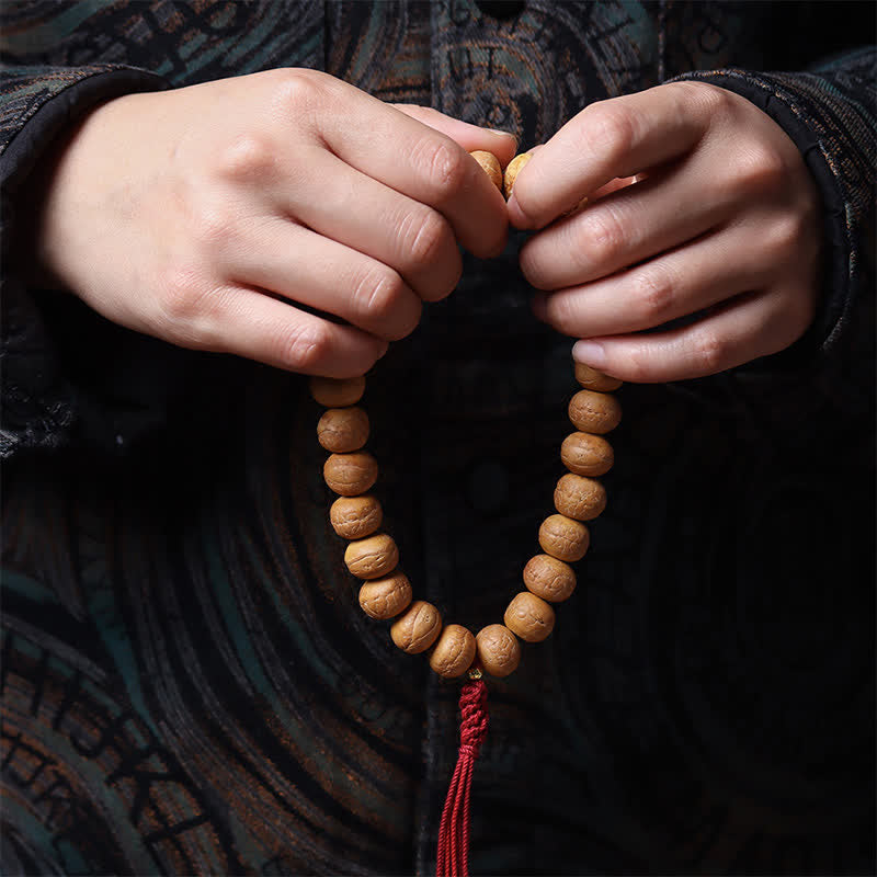 Buddha Stones Phönixauge Bodhi Weisheit Tibetische gravierte Quasten-Armband-Mala - image 2