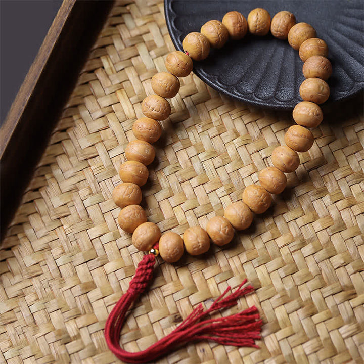 Buddha Stones Phönixauge Bodhi Weisheit Tibetische gravierte Quasten-Armband-Mala - Phönixauge Bodhi (Schutz♥Weisheit) - image 0