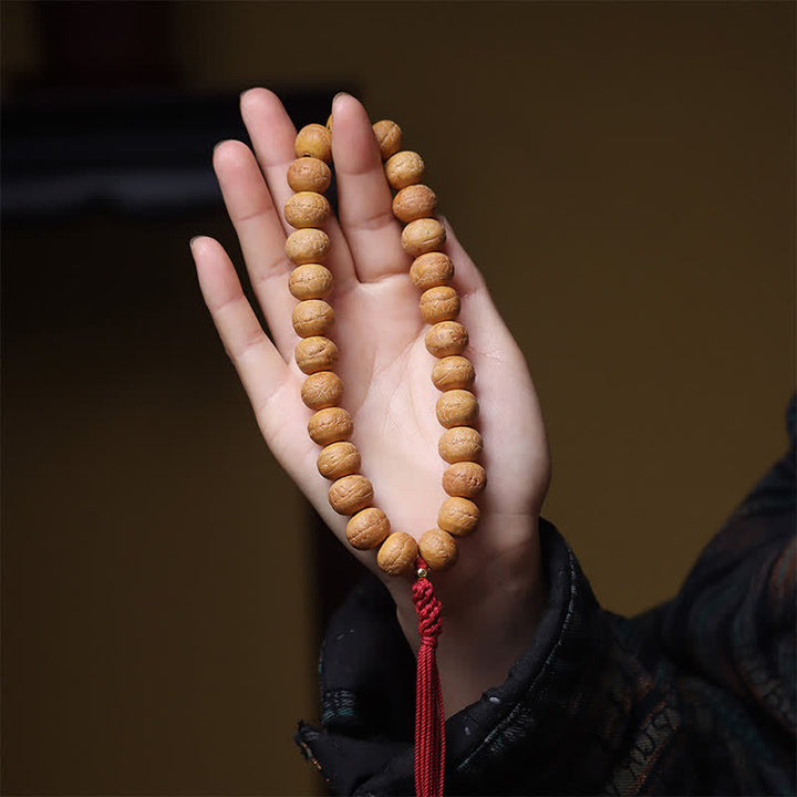 Buddha Stones Phönixauge Bodhi Weisheit Tibetische gravierte Quasten-Armband-Mala - image 4